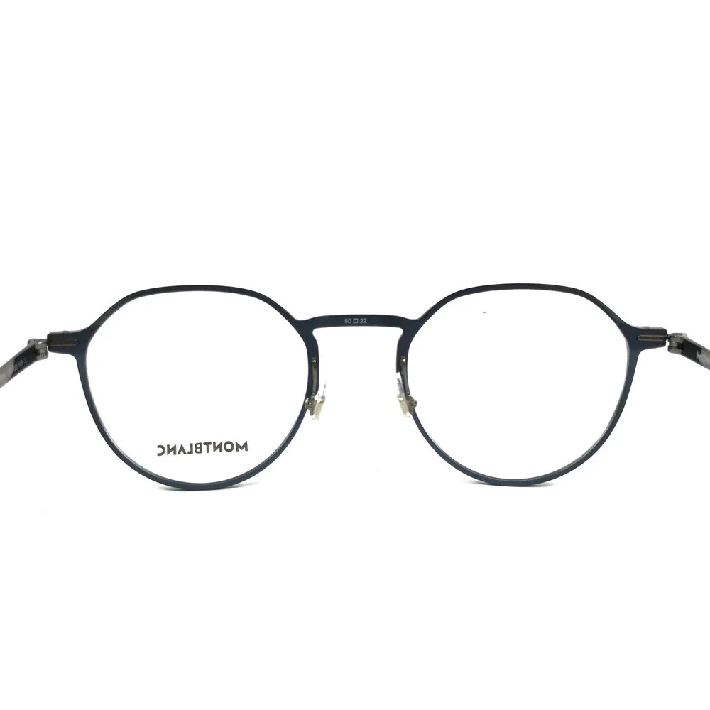 Montblanc Eyeglasses Frames MB0233O 003 Matte Dark Blue Ruthenium 50-22-145